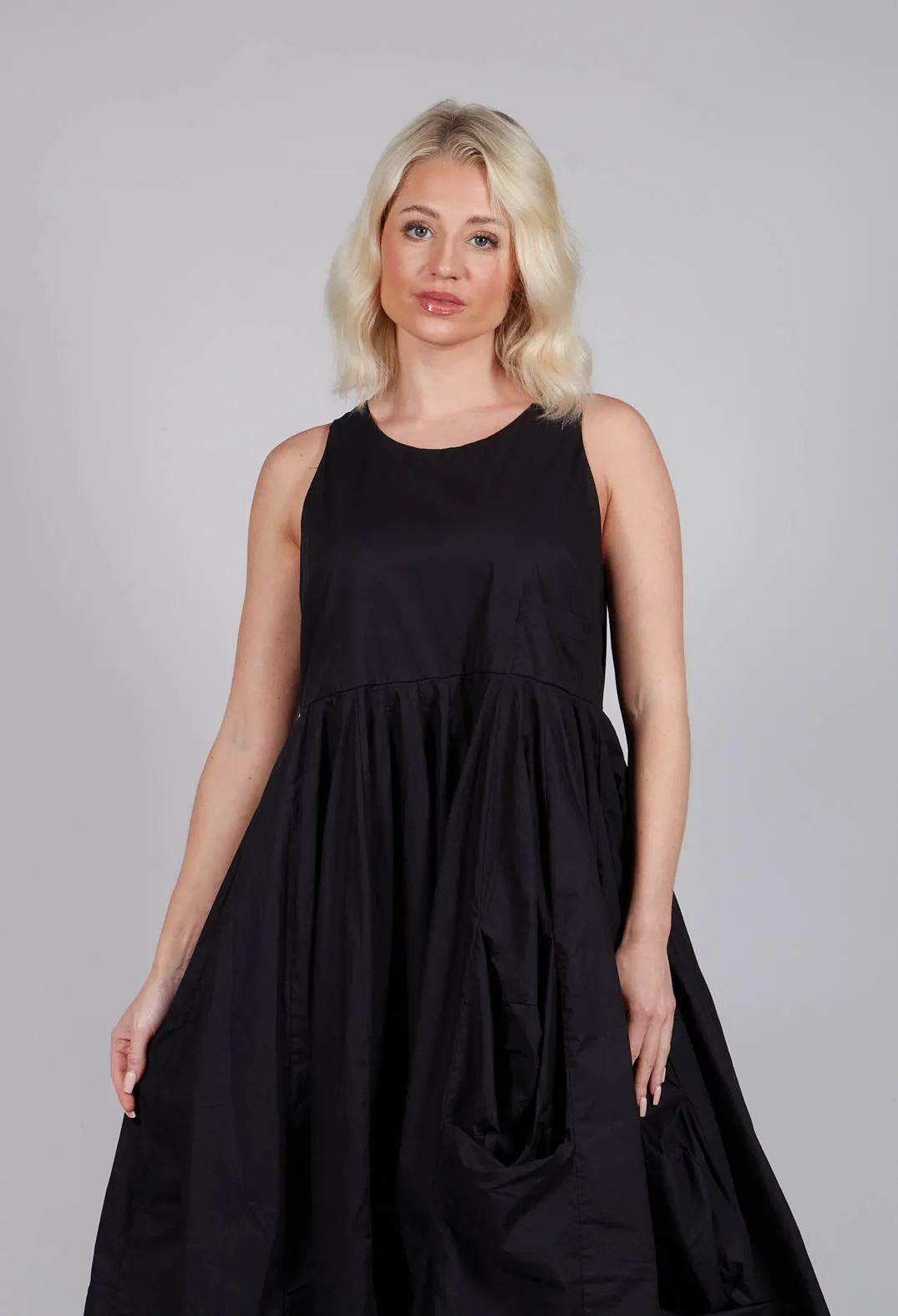 Ruffle Hem Dress in Black