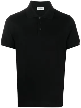 Saint Laurent Polo Black à logo imprimé