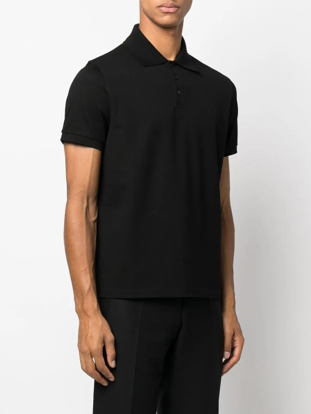 Saint Laurent Polo Black à logo imprimé