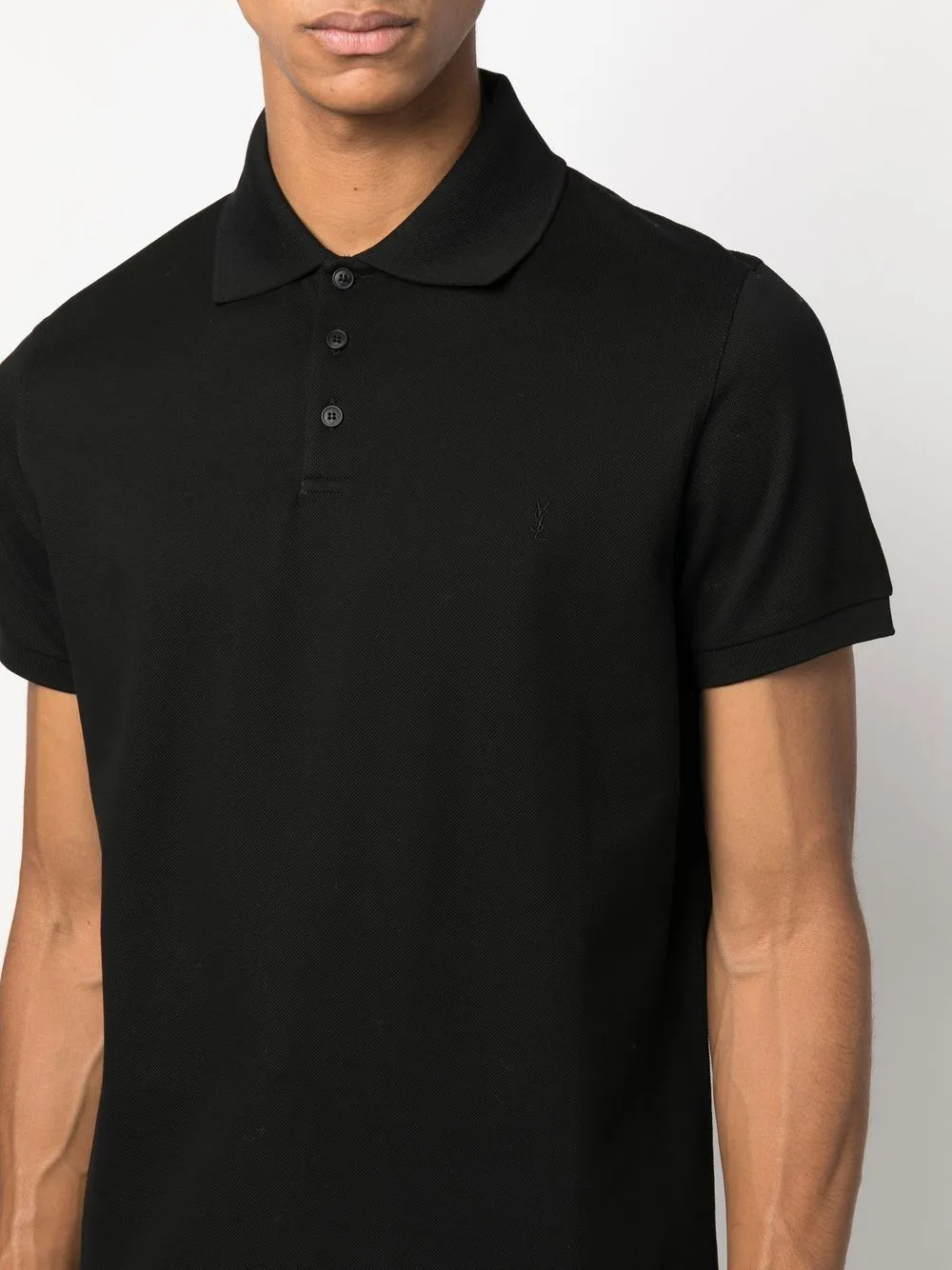 Saint Laurent Polo Black à logo imprimé