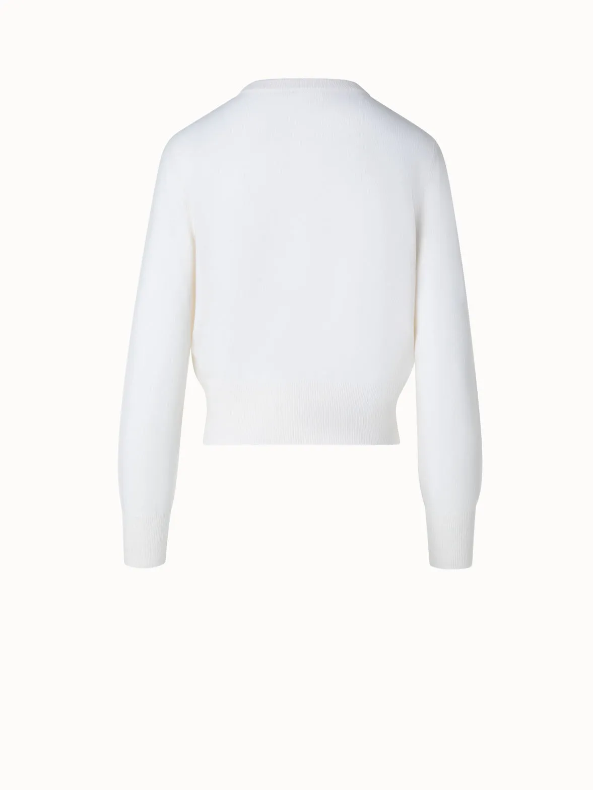 Short O-Neck Sweater in 100% Cashmere