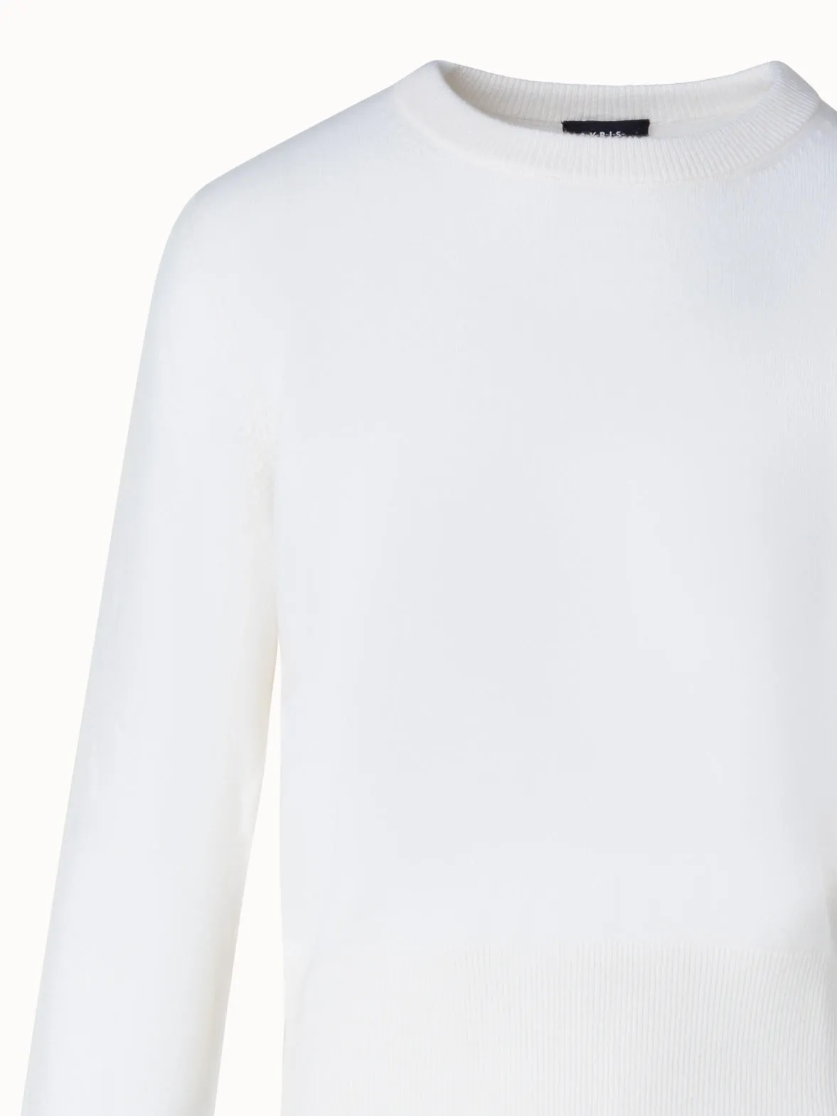 Short O-Neck Sweater in 100% Cashmere