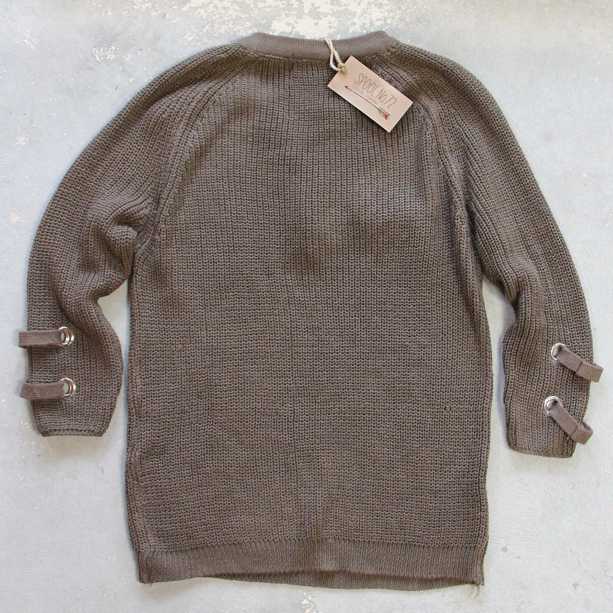 Stevie Lace-Up Sweater in Olive