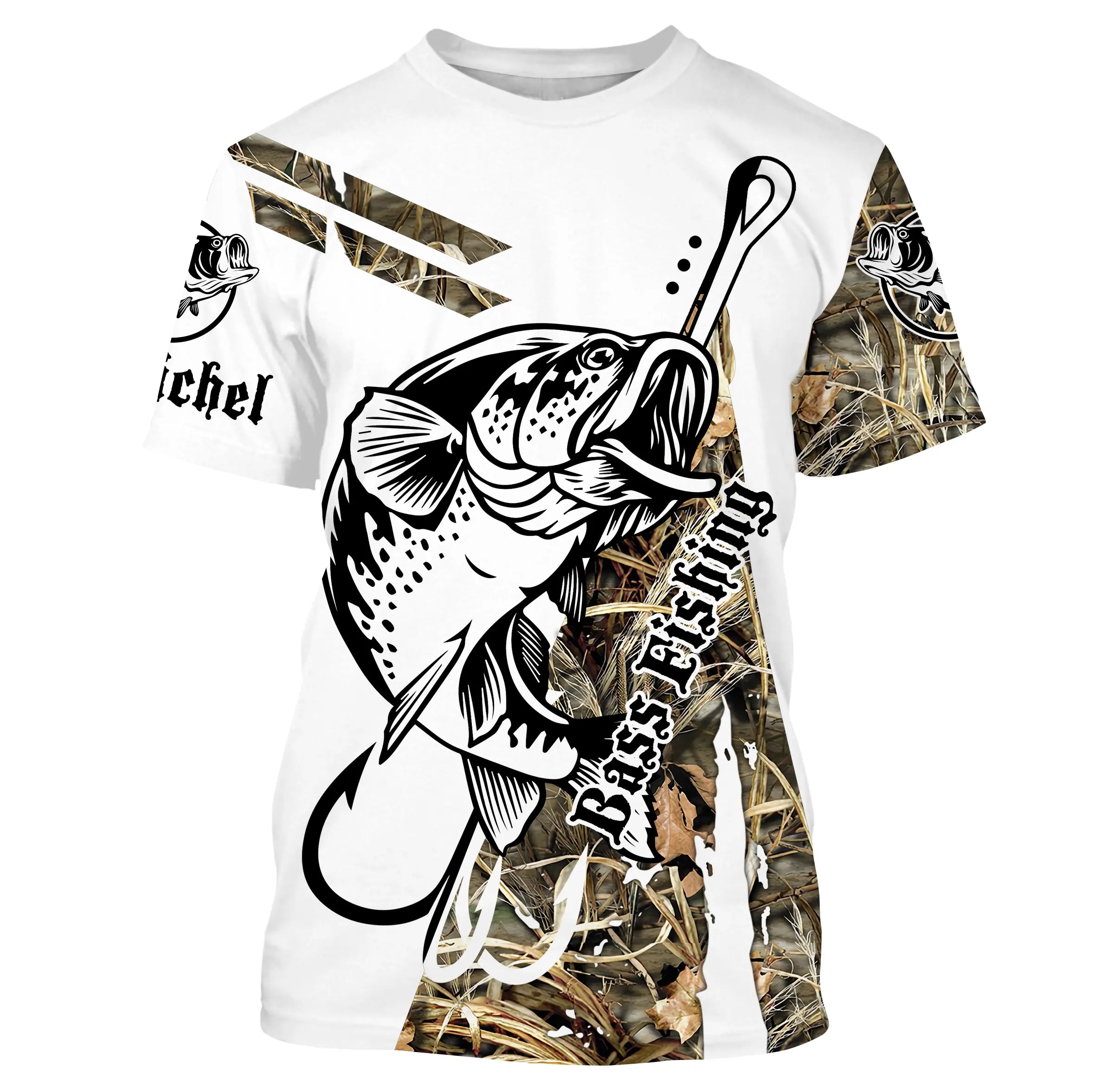 T-shirt Personnalisé Camouflage Pêche Du Bar, Cadeau Original Pêcheur - CT28072217