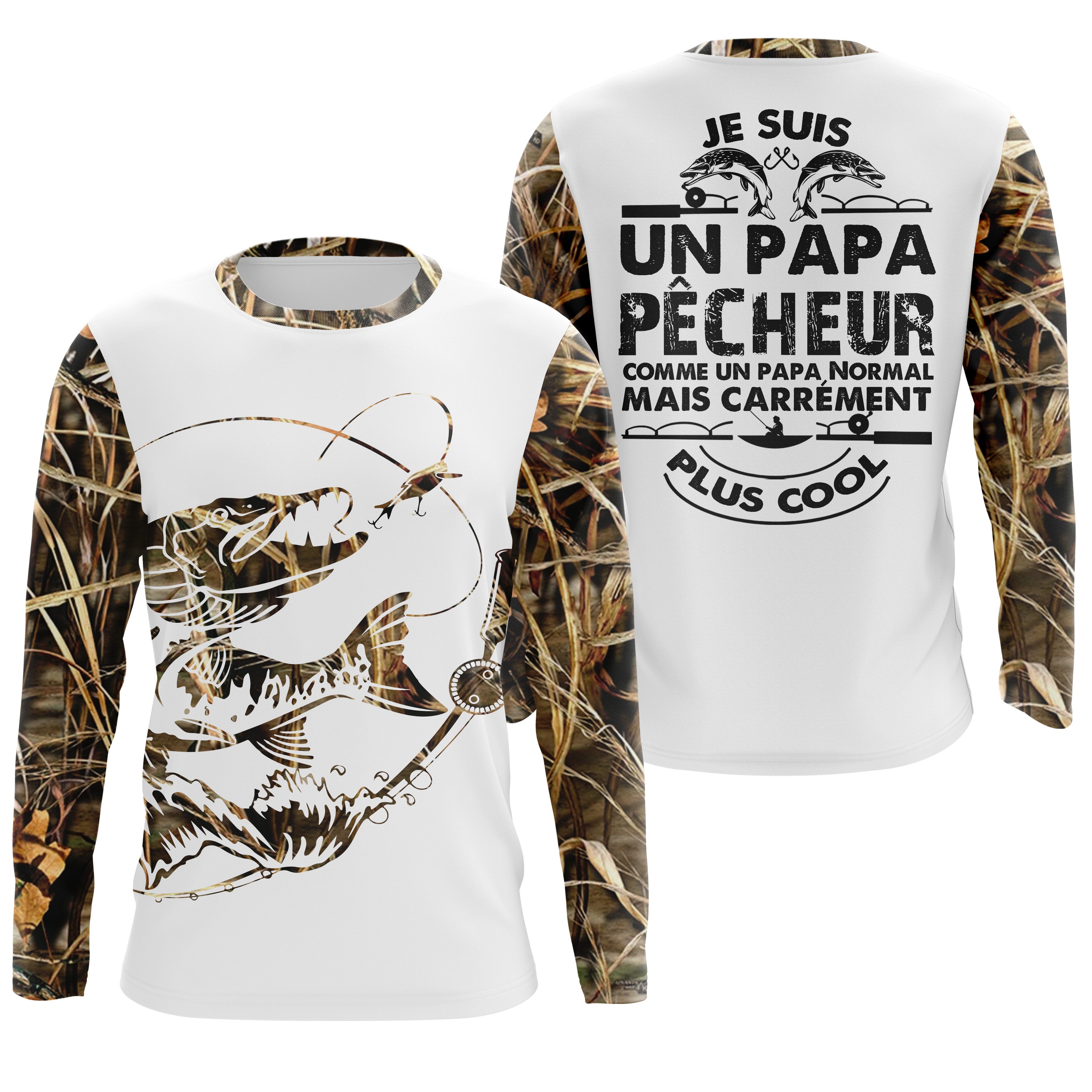 T-shirt Pêcheur Anti-UV: Un Papa Pêcheur Plus Cool - Confort & Style Assurés - CT16072028