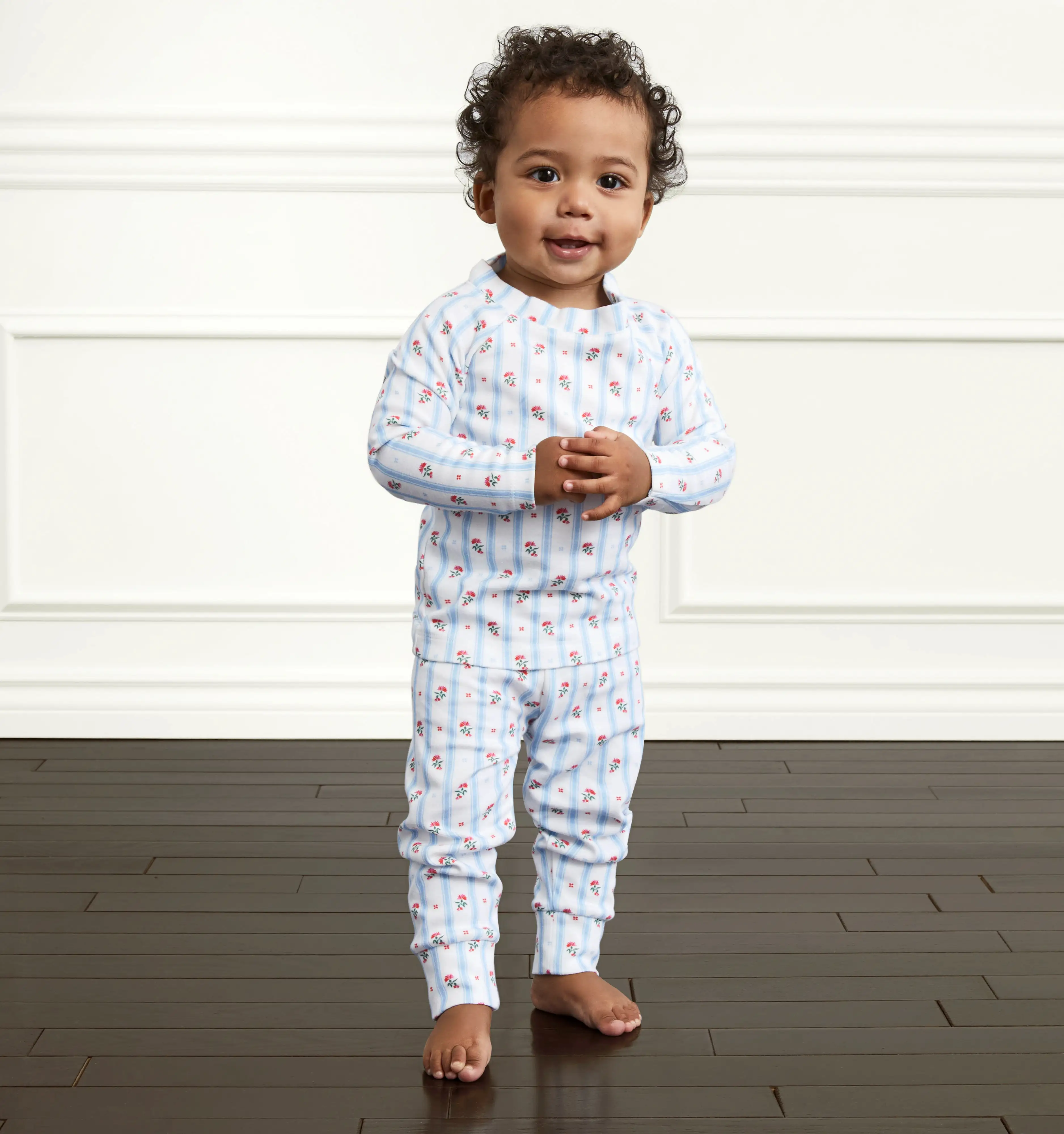 The Baby PJ Set - Floral Stripe