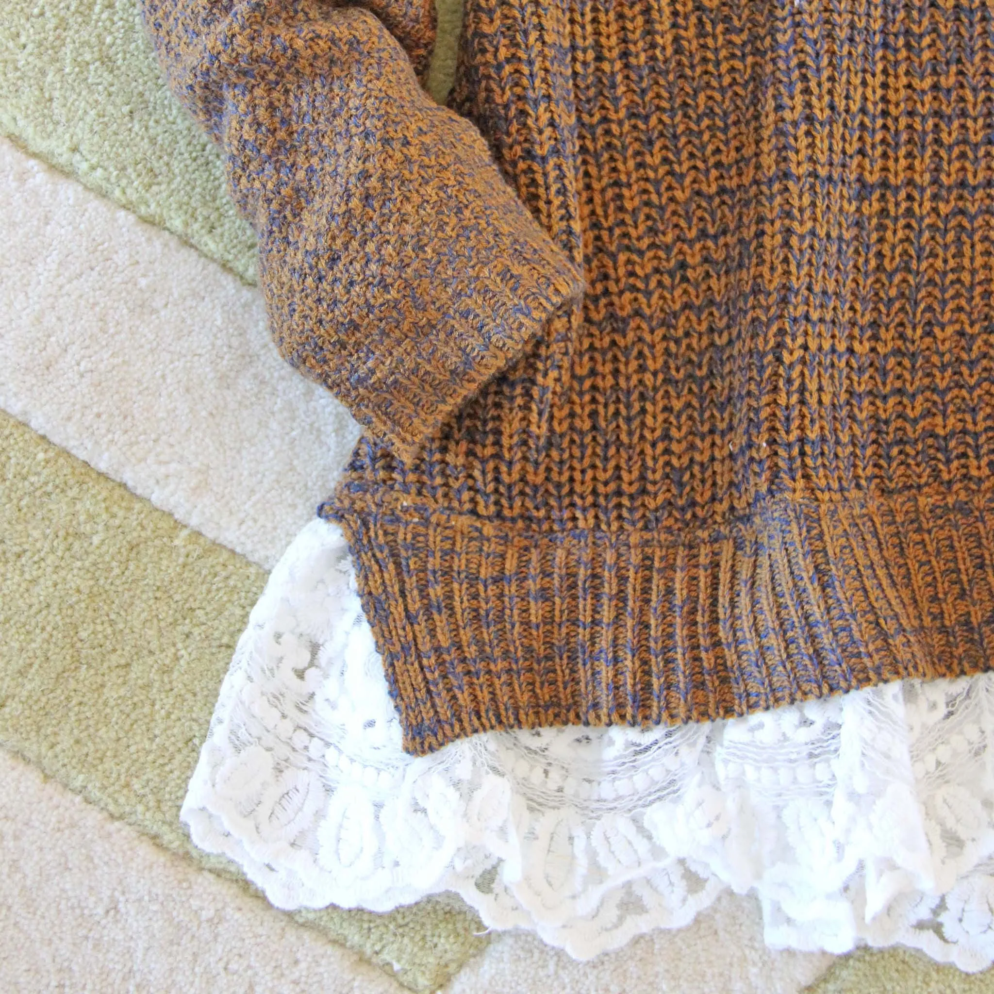 The Boyfriend Lace Sweater in Timber