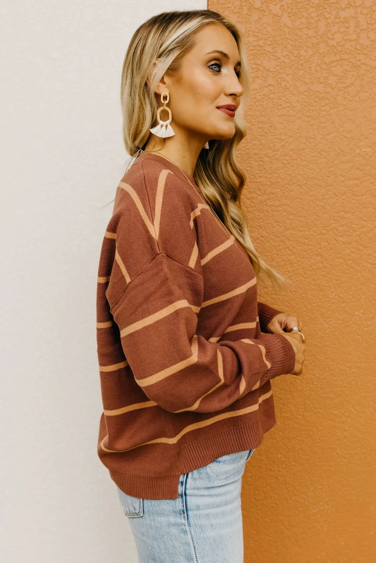 The Jaylee Striped Drop Shoulder Sweater