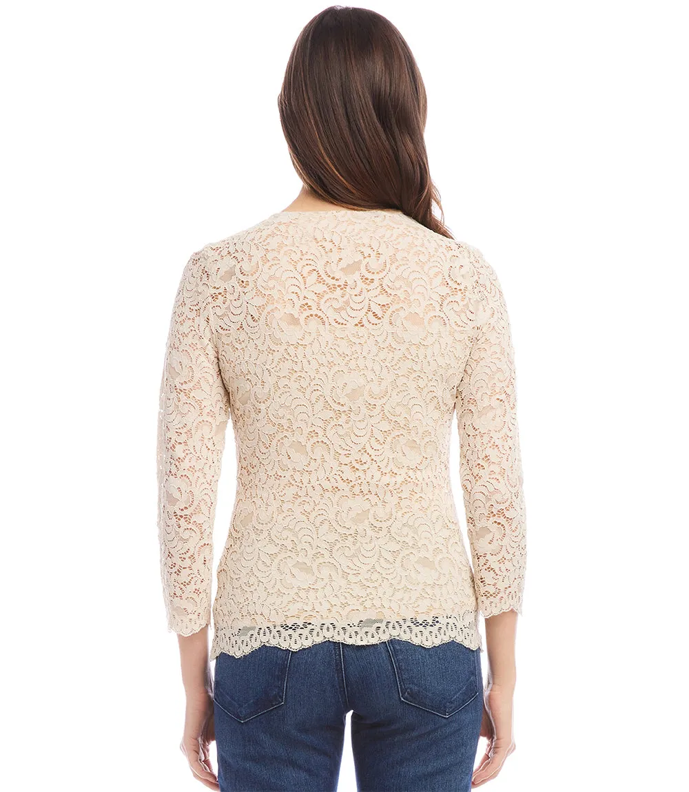 Three Quarter Sleeve Lace Top