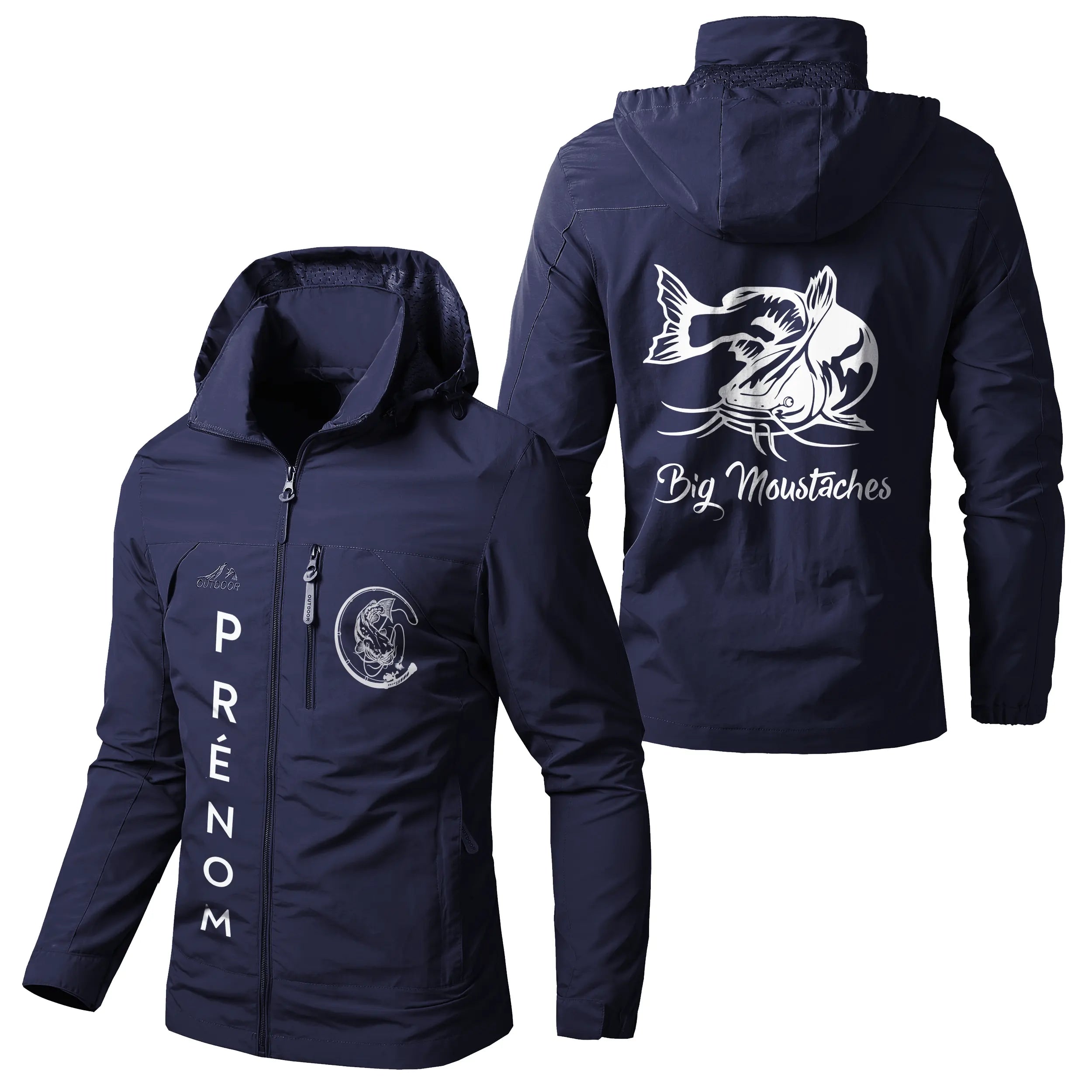 Veste Imperméable Et Coupe Vent, Big Moustaches, Pêche Du Silure, Cadeau Personnalisé Pêcheur - CT05092339