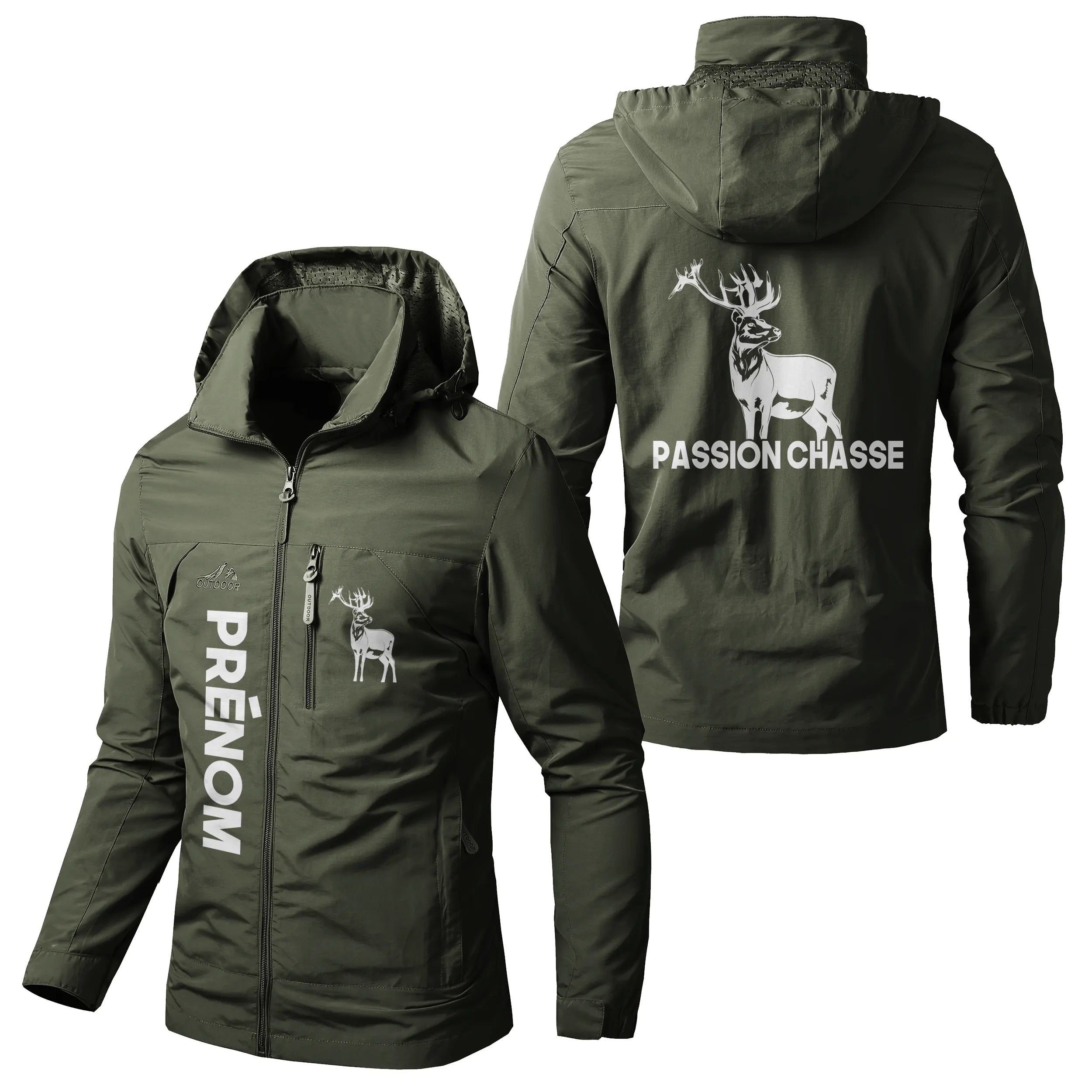 Veste Imperméable Et Coupe-Vent Chasse Au Cerf, Passion Chasse, Cadeau Personnalisé Chasseurs - CT07092355