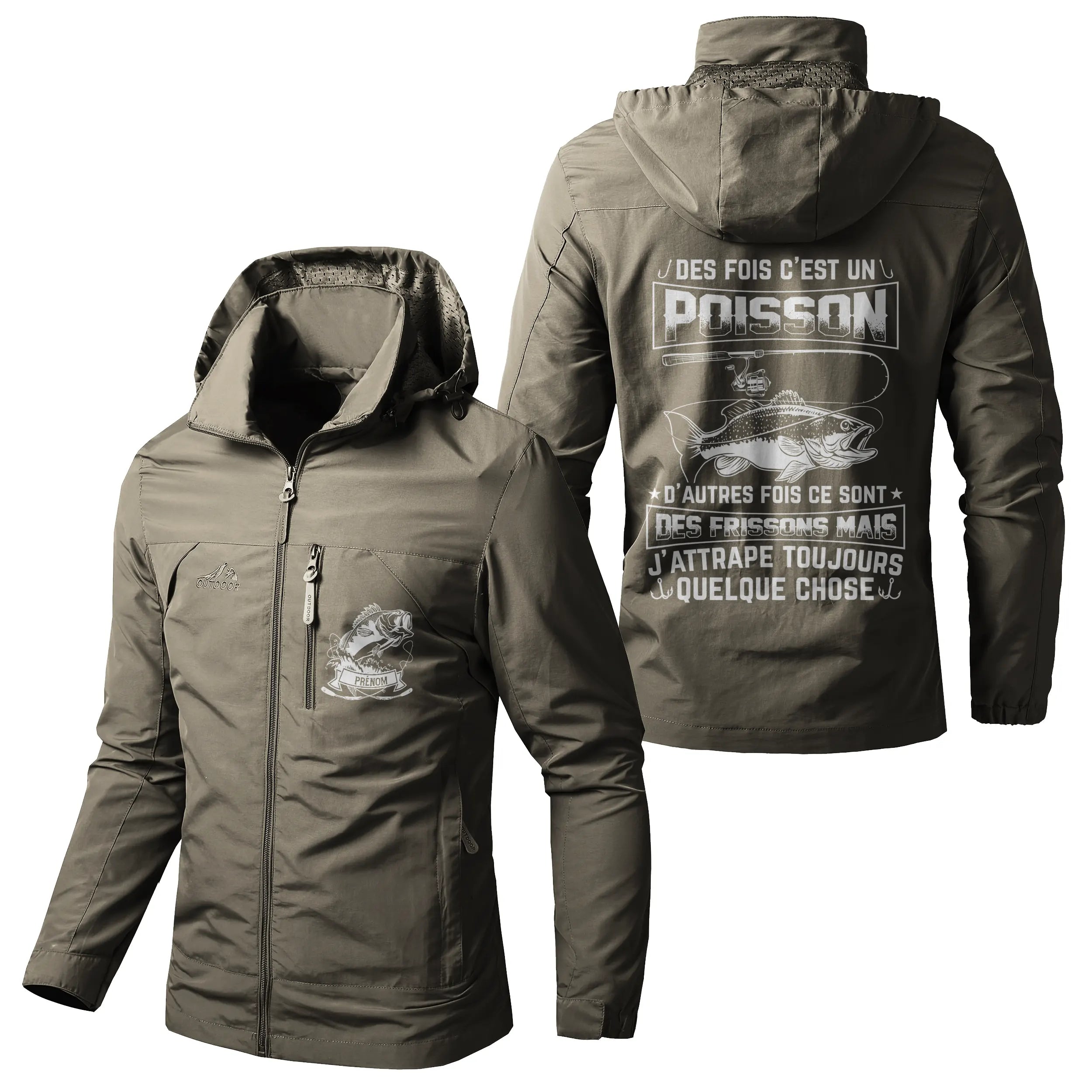 Veste Imperméable Et Coupe Vent Personnalisée, Cadeau Humour Pêcheur, J'attrape Toujours Quelque Chose - CT05092342