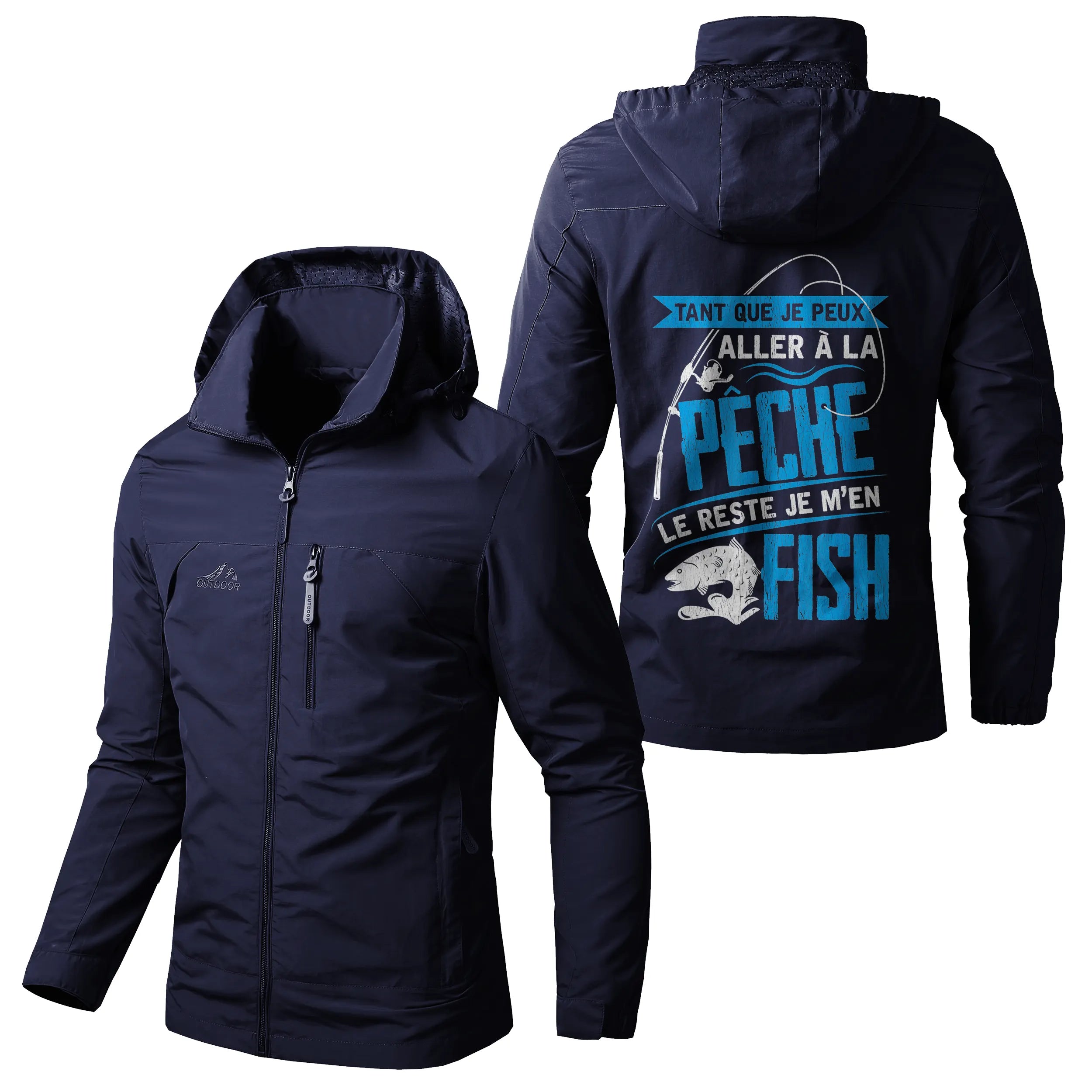 Veste Imperméable Humour Pêcheur - Tant Que Je Peux Aller  L Pêche, Le Reste Je M'en Fish - CT07092357