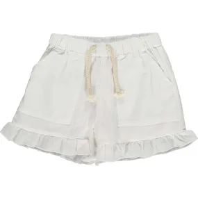 Vignette Brynlee Ruffle Hem 2-Large Pocket Shorts, Ivory