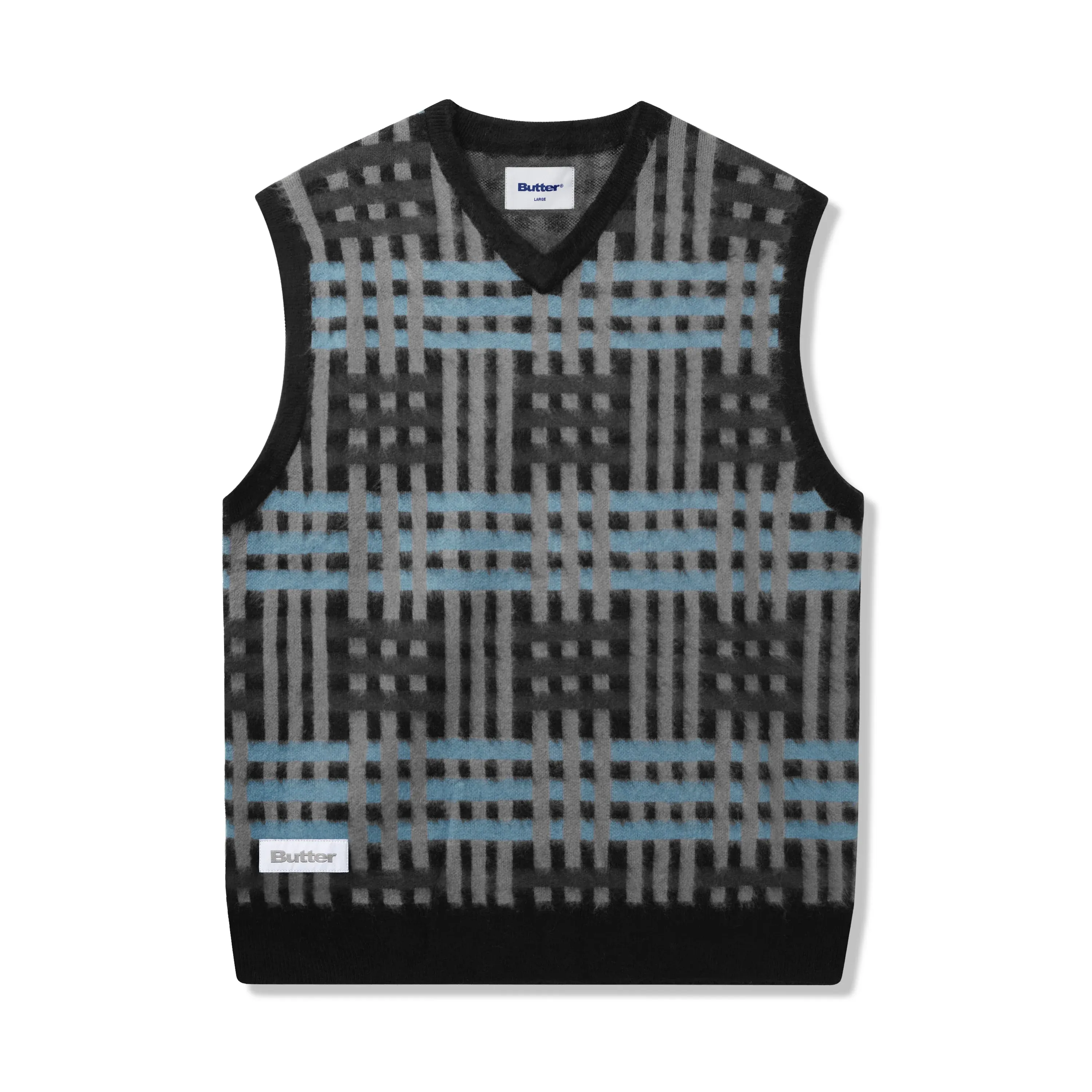 Weave Knitted Vest, Black