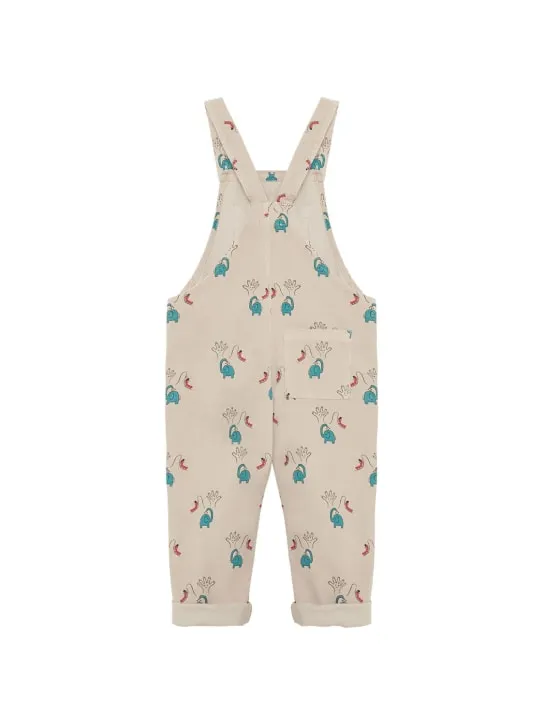 Weekend House Kids   Printed organic cotton corduroy overalls 