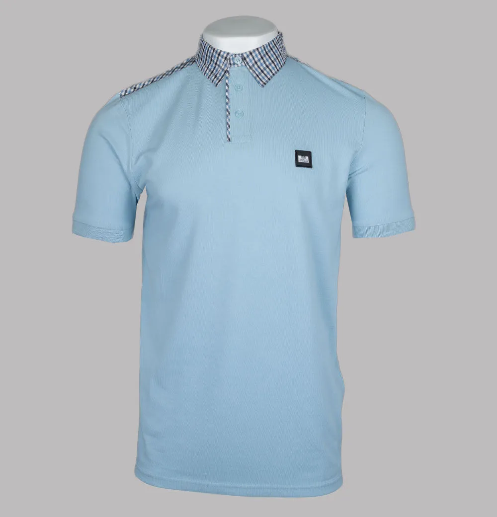 Weekend Offender Costa Polo Shirt Winter Sky/Blue House Check