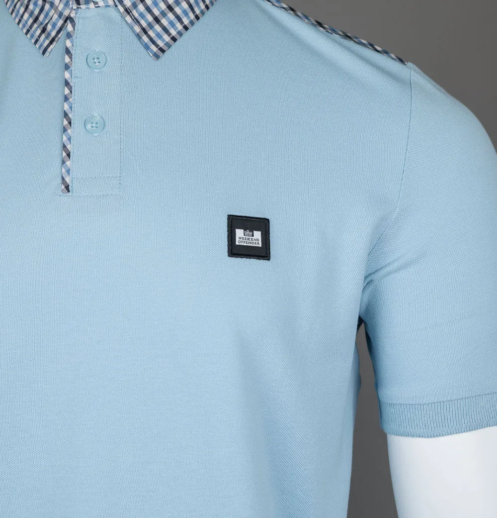 Weekend Offender Costa Polo Shirt Winter Sky/Blue House Check