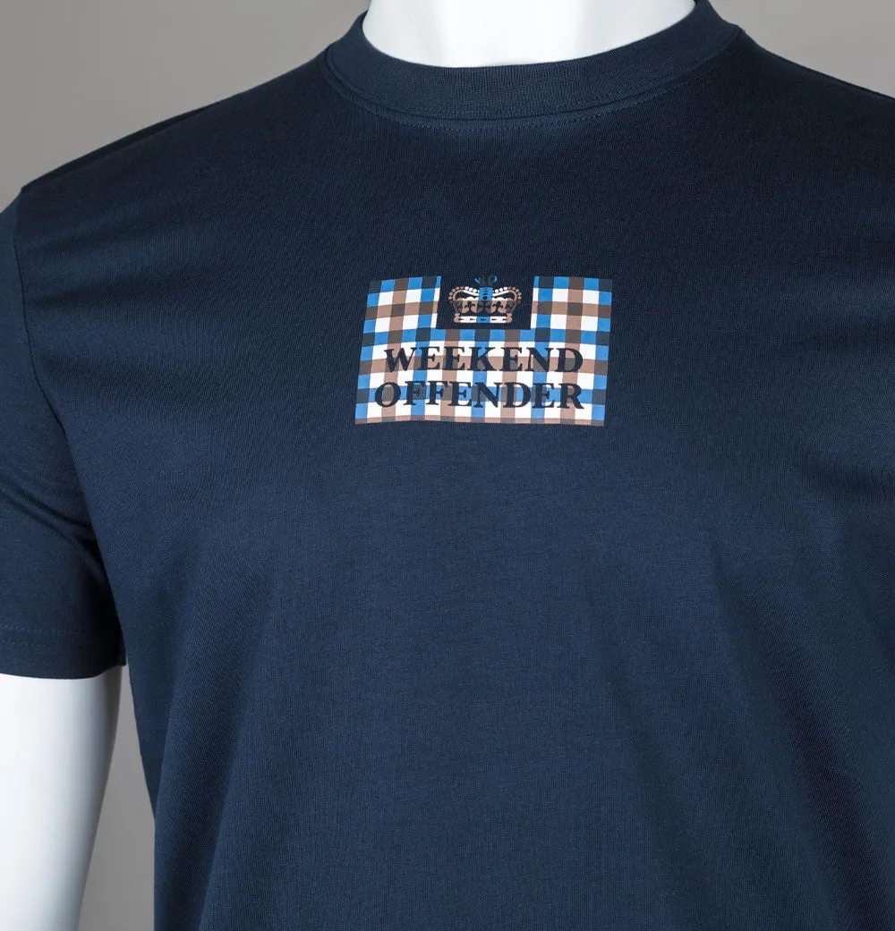 Weekend Offender Dygas T-Shirt Navy/Mid House Check