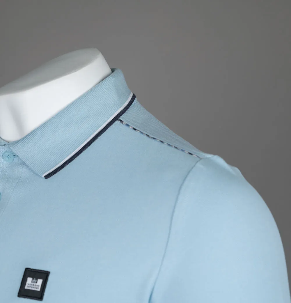 Weekend Offender LS Carola Polo Shirt Winter Sky/Blue House Check