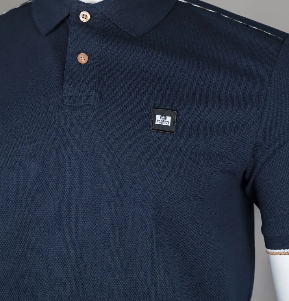 Weekend Offender Sakai Polo Shirt Navy/Mid House Check