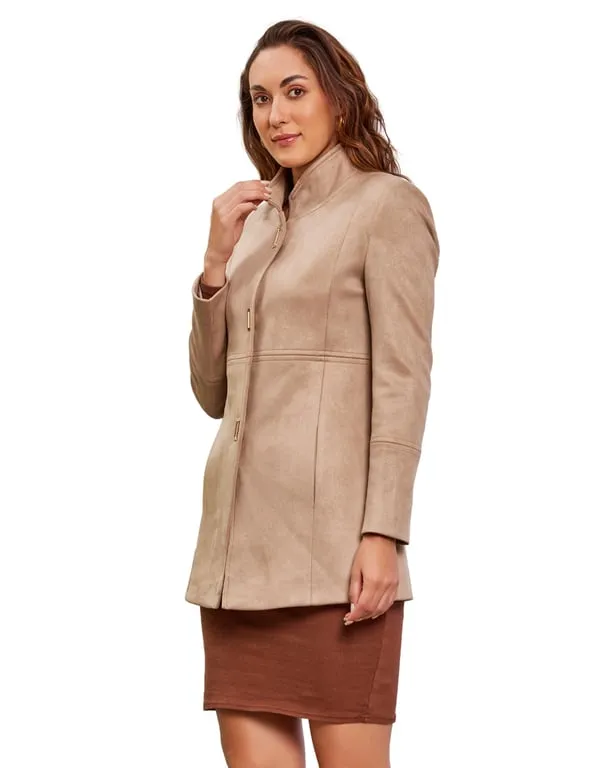 Women Coat Taupe Color