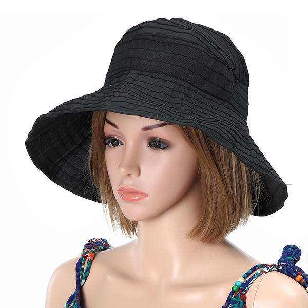 Women Foldable Sun Protective Beach Hat Summer Outdoor Gardening Anti-UV Wide Brim Visor Cap