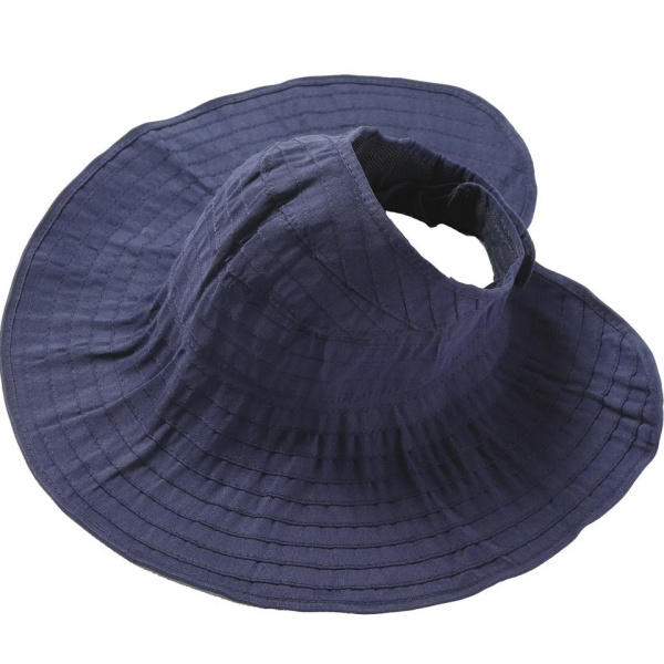 Women Foldable Sun Protective Beach Hat Summer Outdoor Gardening Anti-UV Wide Brim Visor Cap