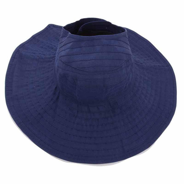 Women Foldable Sun Protective Beach Hat Summer Outdoor Gardening Anti-UV Wide Brim Visor Cap