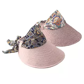 Women Summer Wide Brim Sun Bucket Hat Foldable Anti-UV Gardening Visor Cap