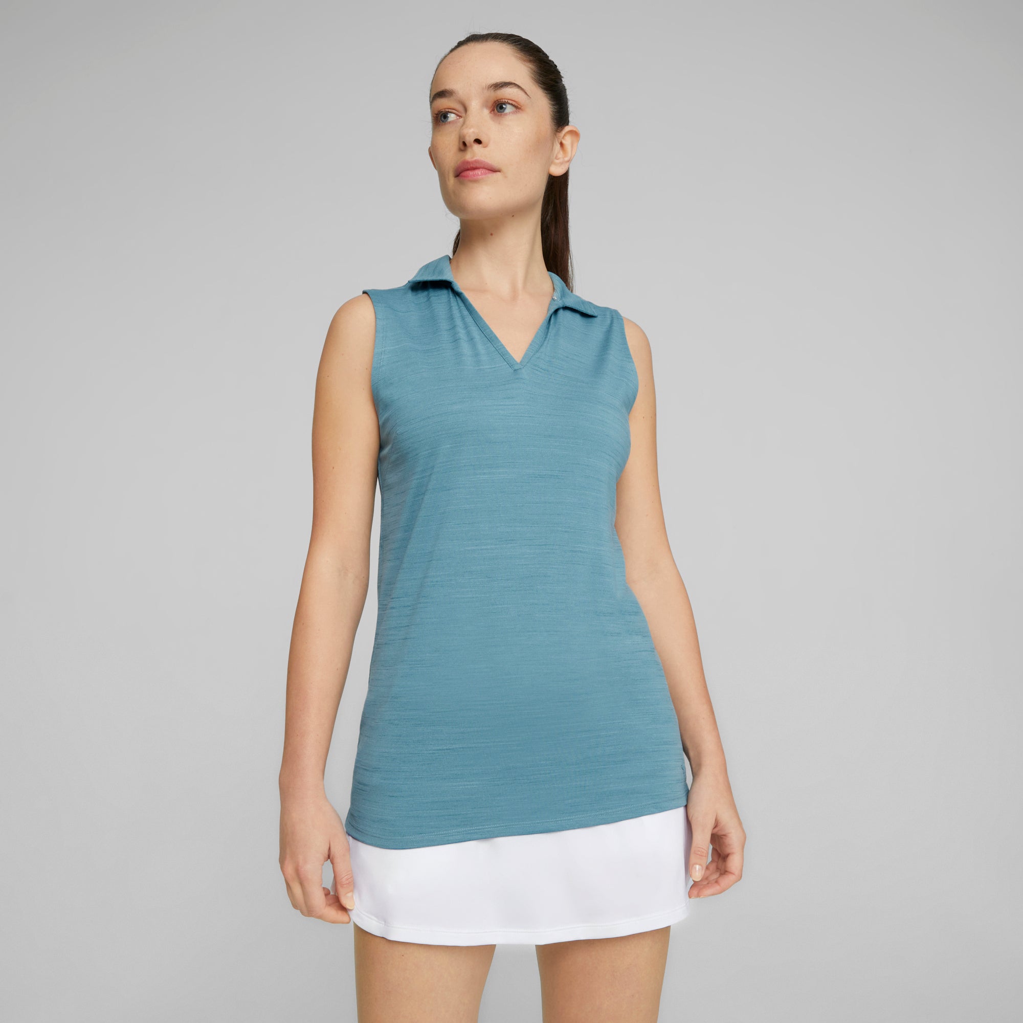 Women's CLOUDSPUN Coast Sleeveless Golf Polo | Bold Blue Heather