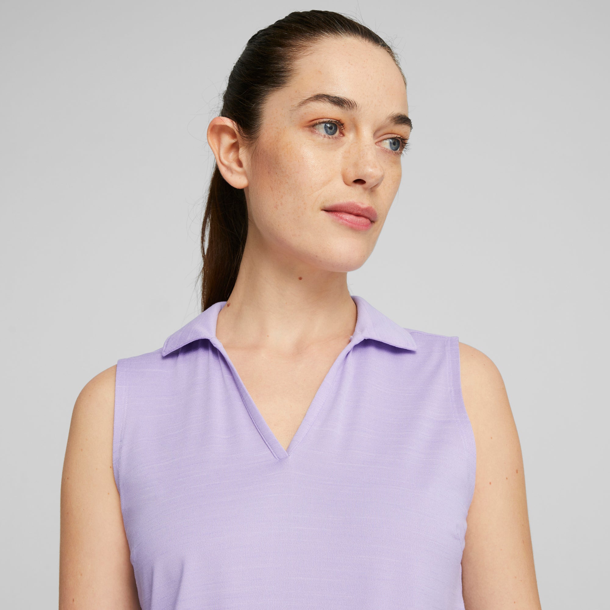 Women's CLOUDSPUN Coast Sleeveless Golf Polo | Vivid Violet Heather