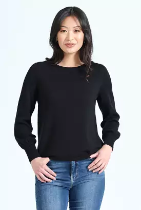 Womens Lace Sleeve Jumper - Black