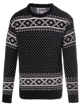 Wool Blend Icelandic Sweater Black/White