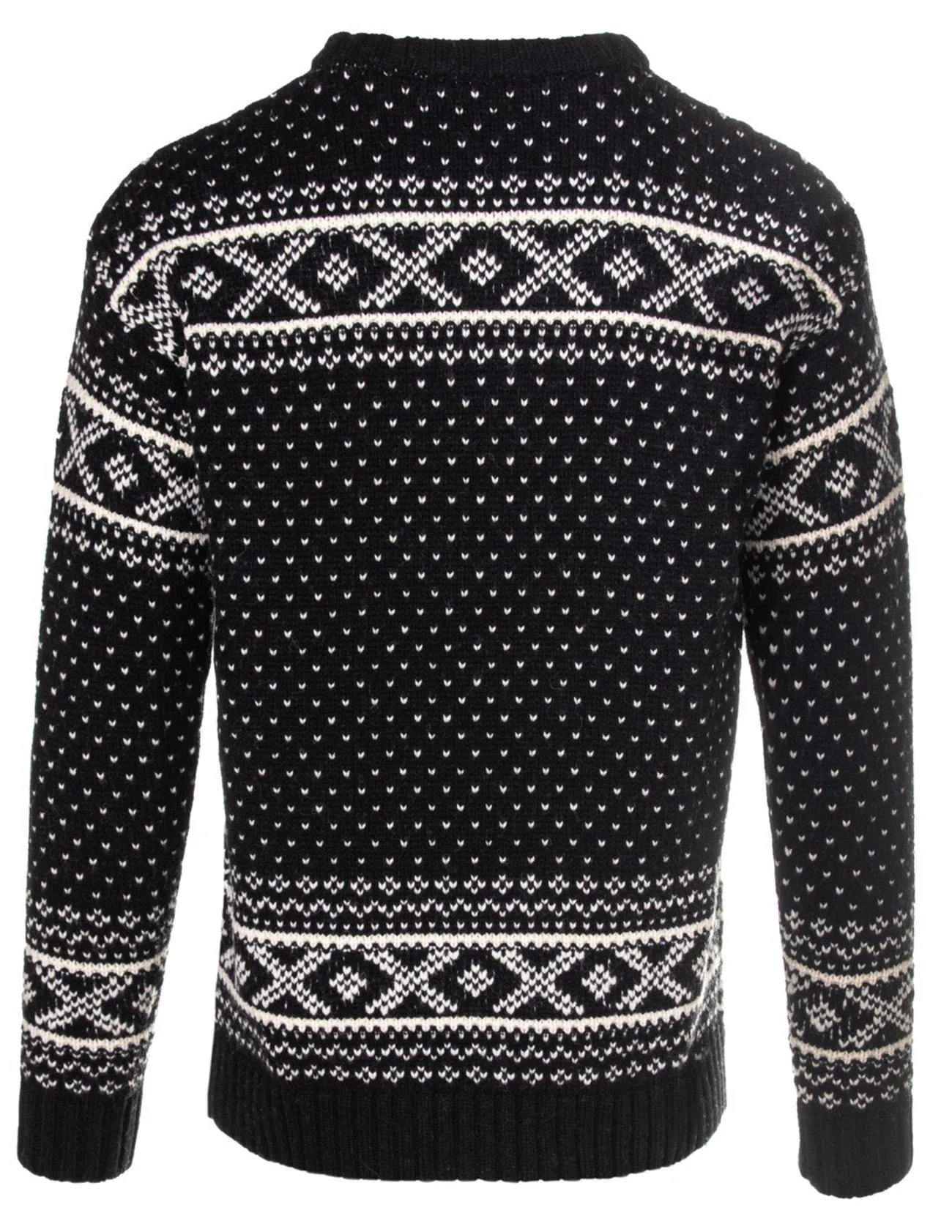 Wool Blend Icelandic Sweater Black/White