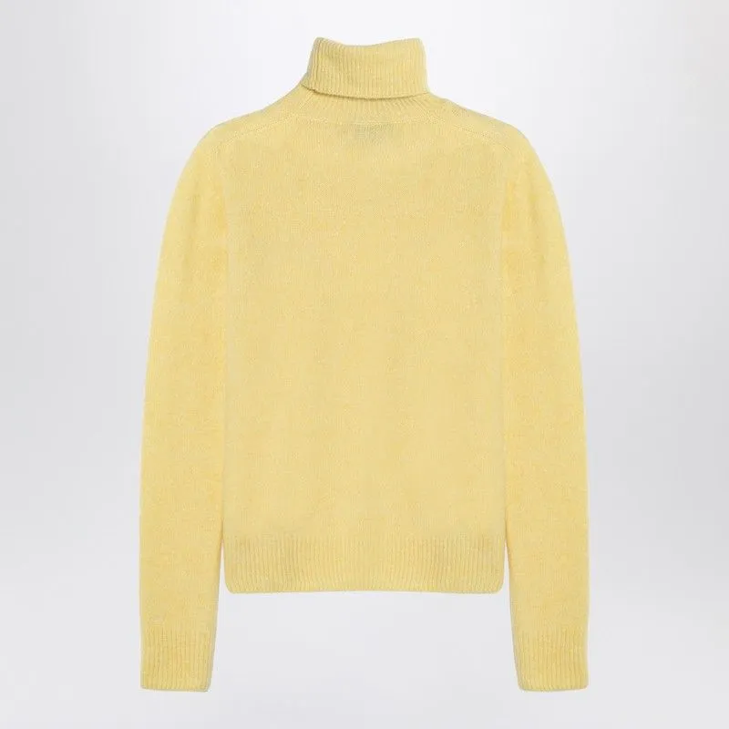 YELLOW CASHMERE-BLEND TURTLENECK SWEATER