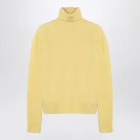 YELLOW CASHMERE-BLEND TURTLENECK SWEATER