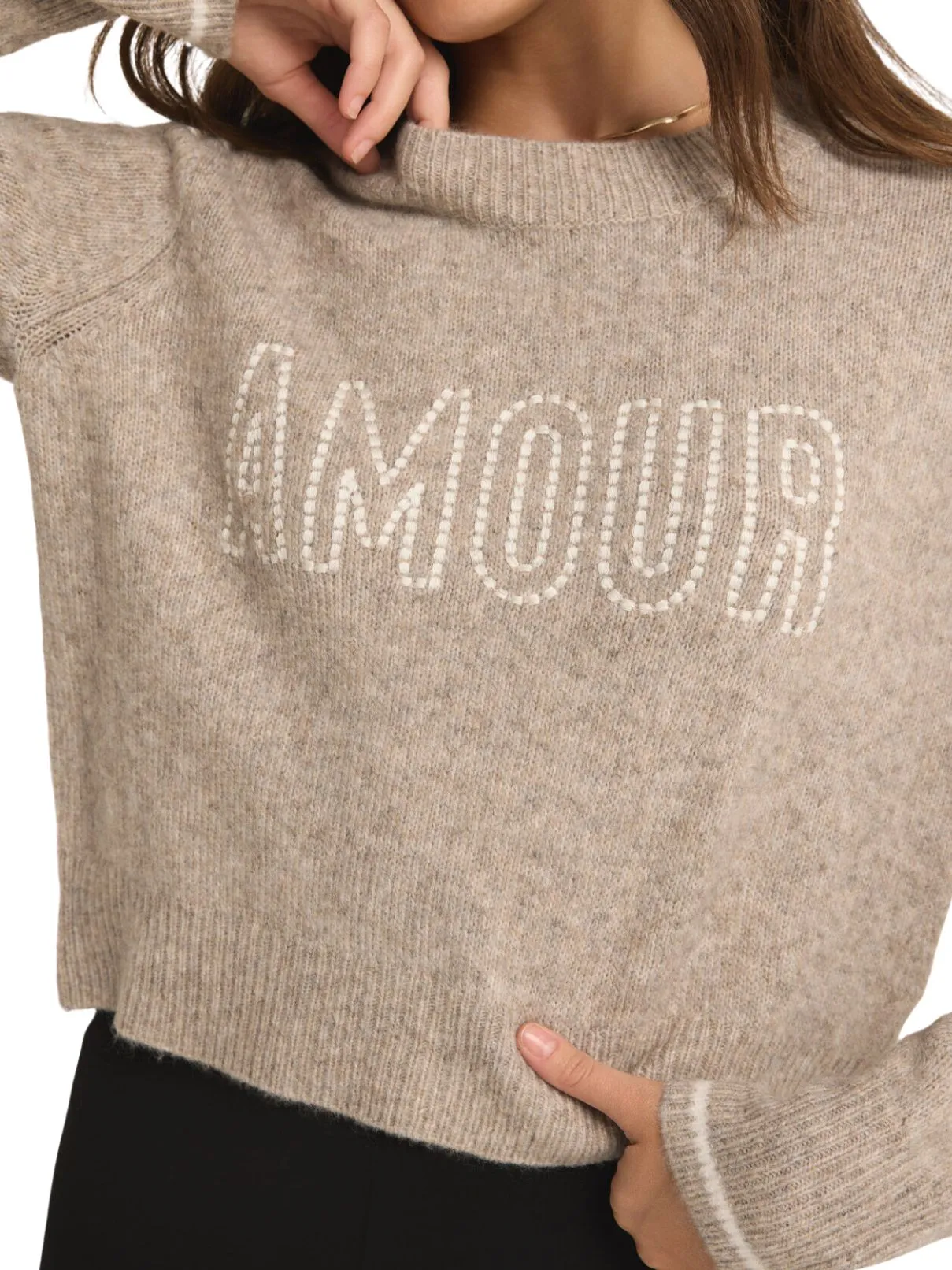 Z Supply Amour Milan Heathered Taupe Sweater