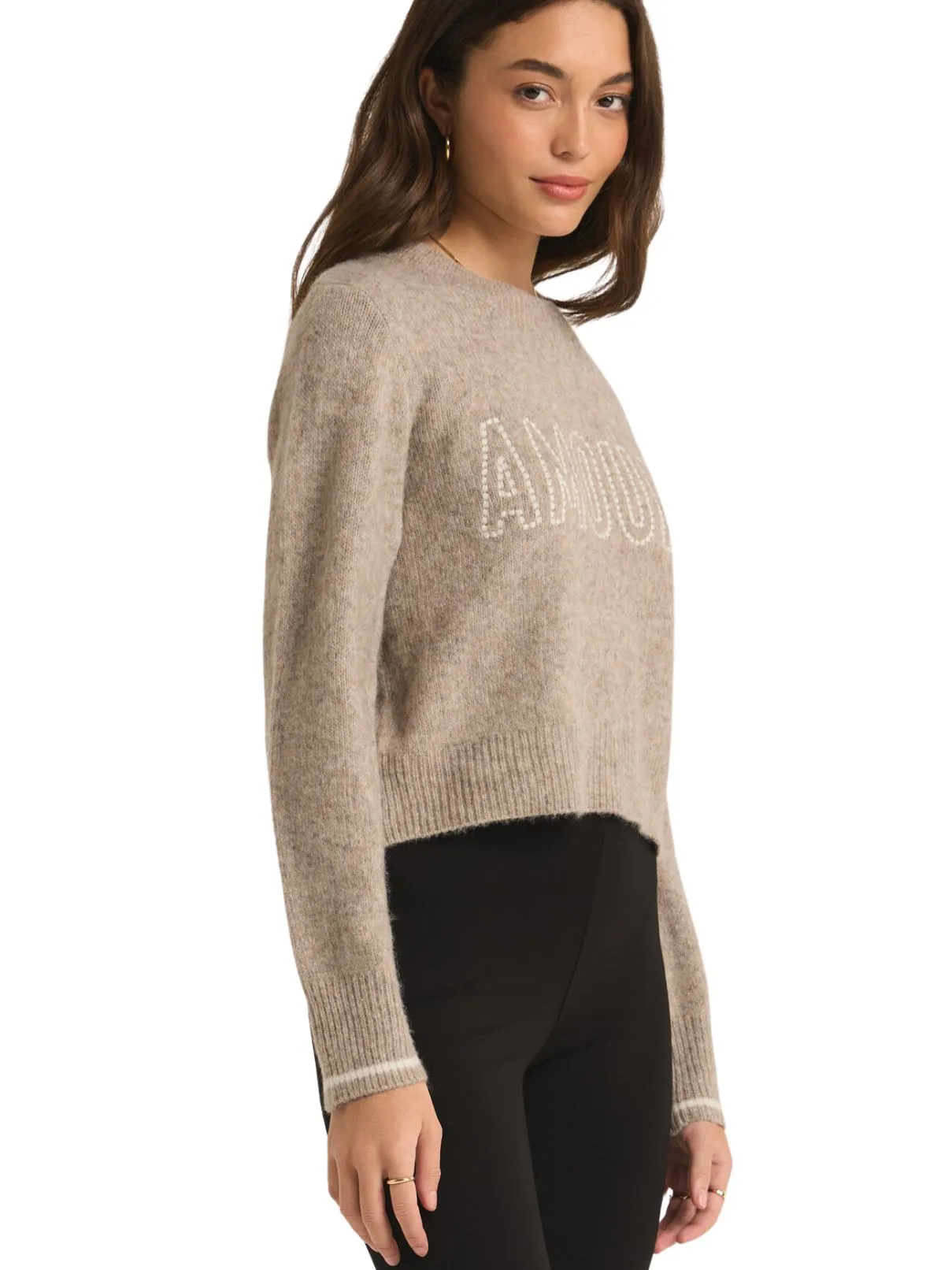 Z Supply Amour Milan Heathered Taupe Sweater